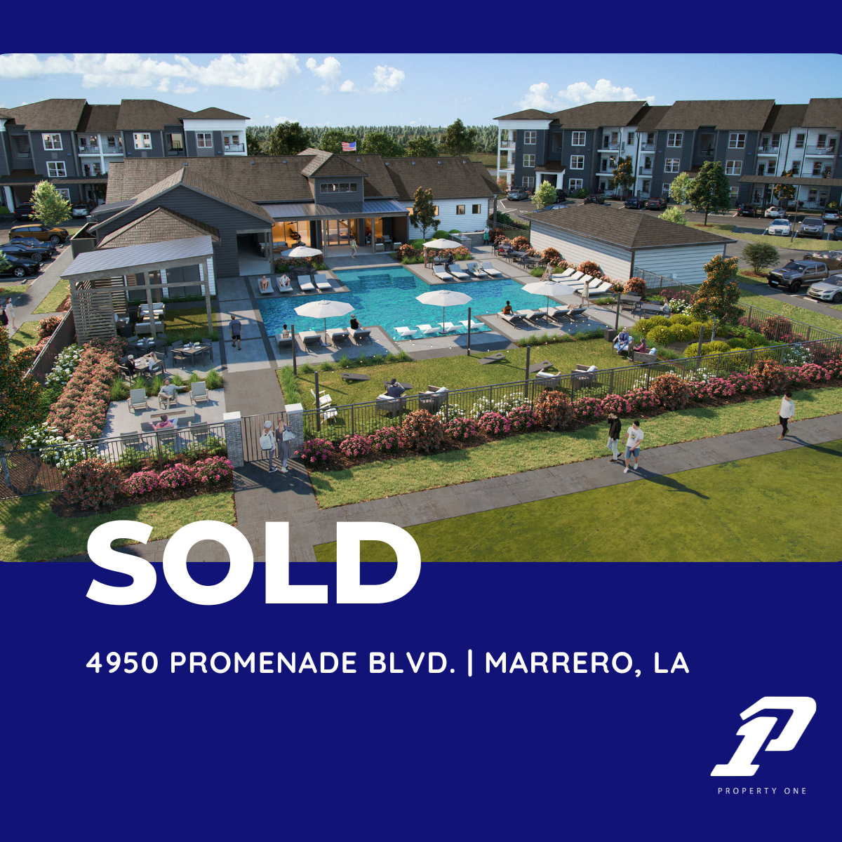 A social media post showing the property at 4950 Promenade Blvd. in Marrero, LA.