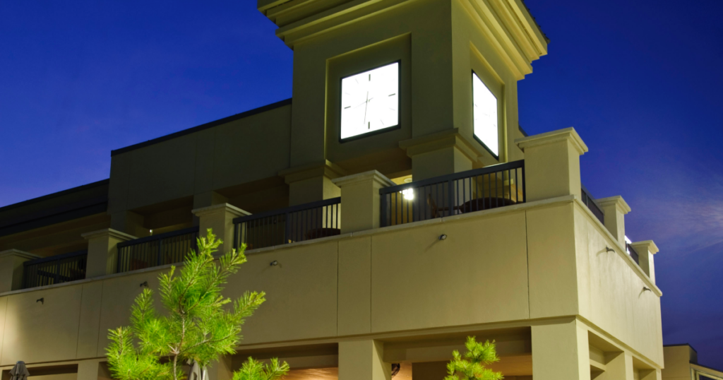 The exterior of the Stone Creek building