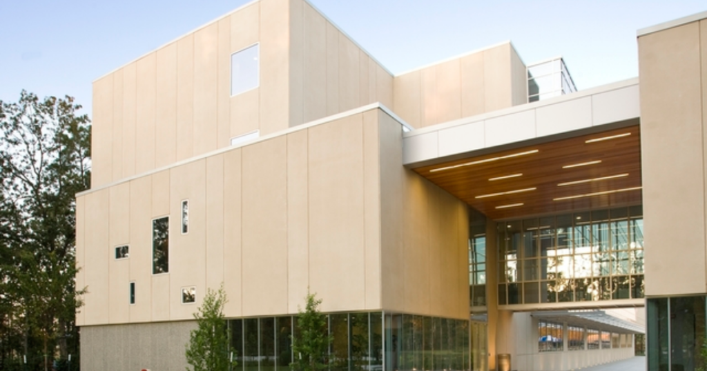 The exterior of the Cypress Bend building