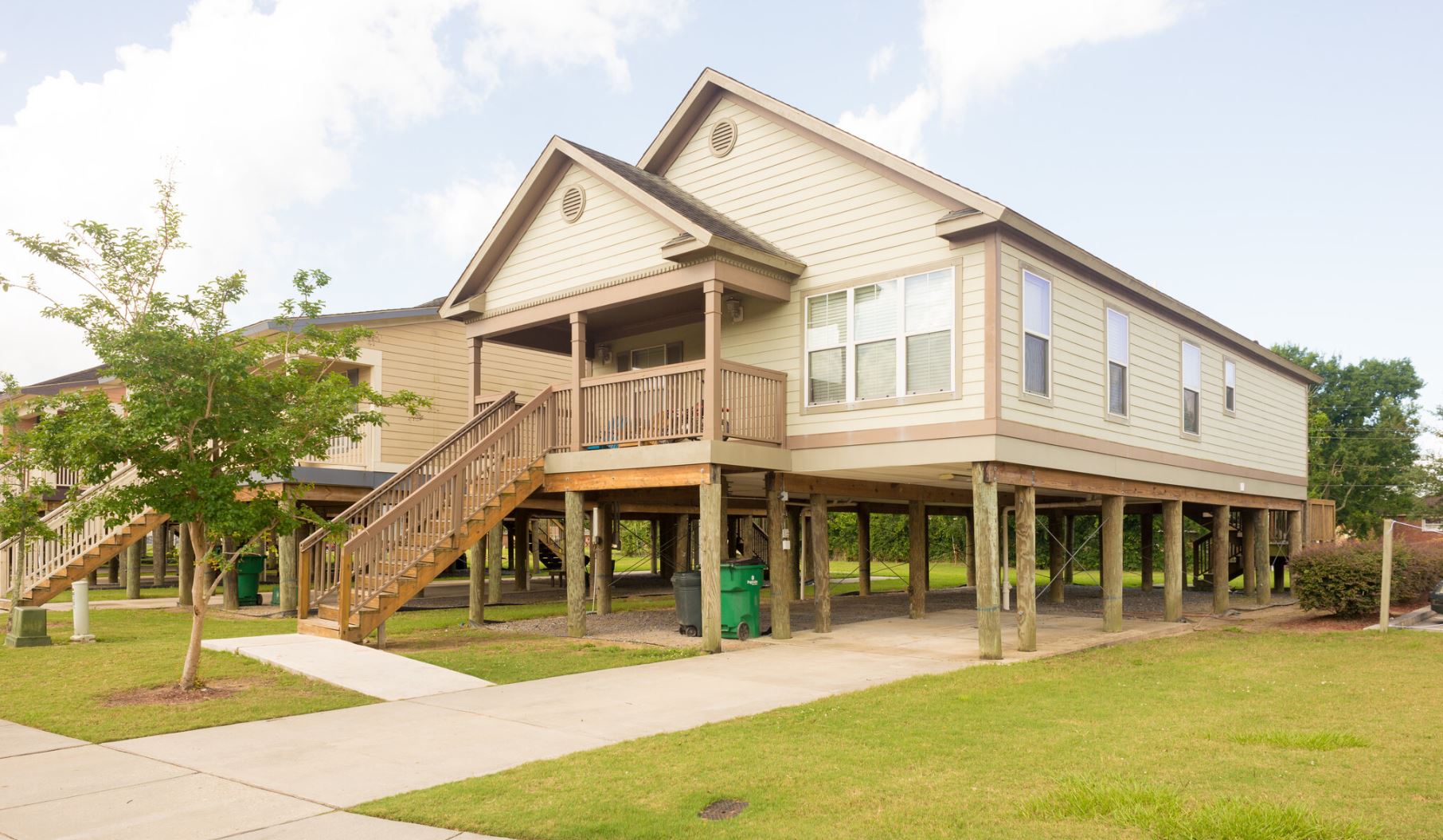 An elevated home at Beechgrove Apartments in Westwego, LA.