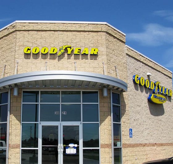The exterior of the GoodYear building.