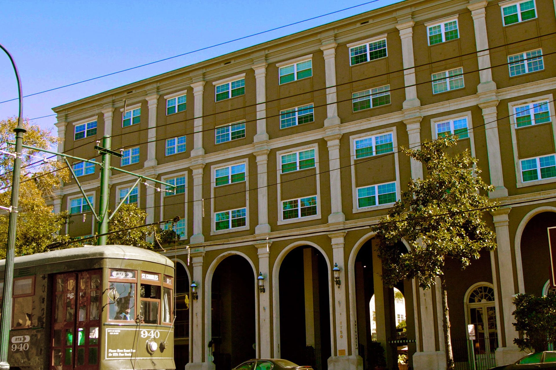 The exterior of the condominium building at 1750 St. Charles Ave. in downtown New Orleans.